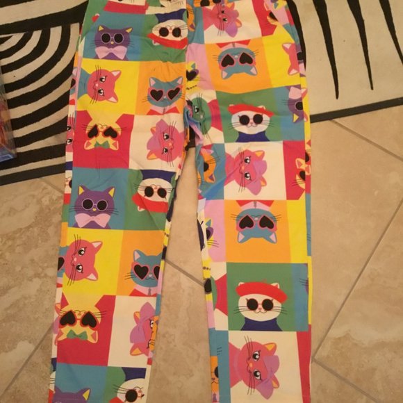 Unique Vintage Julyliebe  pop cat  print pants   size 2x New - Picture 3 of 4
